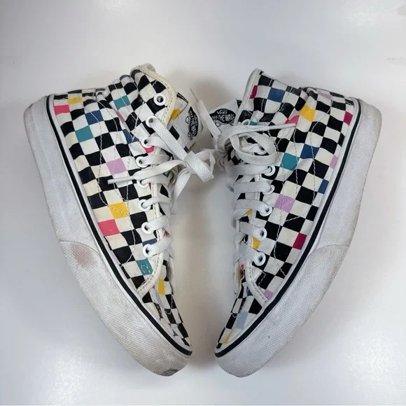 Vans 8 Unisex SK8 Hi Decon High Top Sneakers in Party Checkerboard CN - Picture 10 of 12